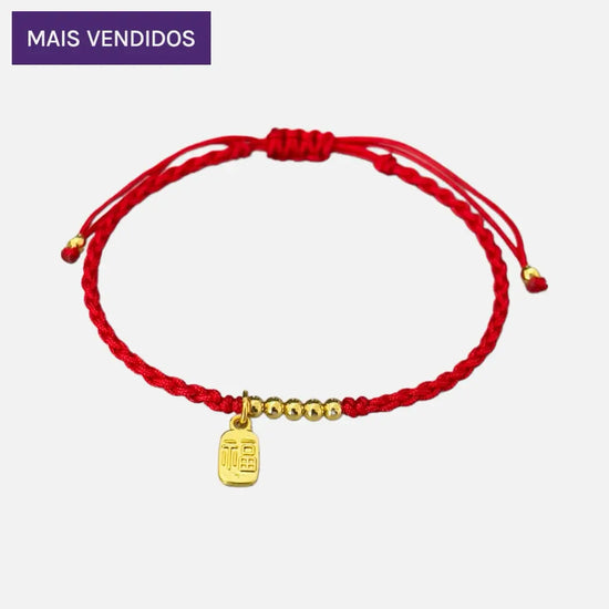 Pulseira Vermelha dos 7 Nós - Proteção contra inveja + Pulseira de Prosperidade de Brinde